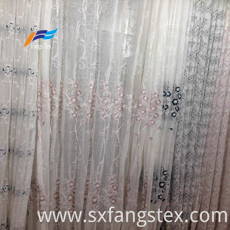 100% Polyester Embroidered Wide Voile Curtain Fabric 5